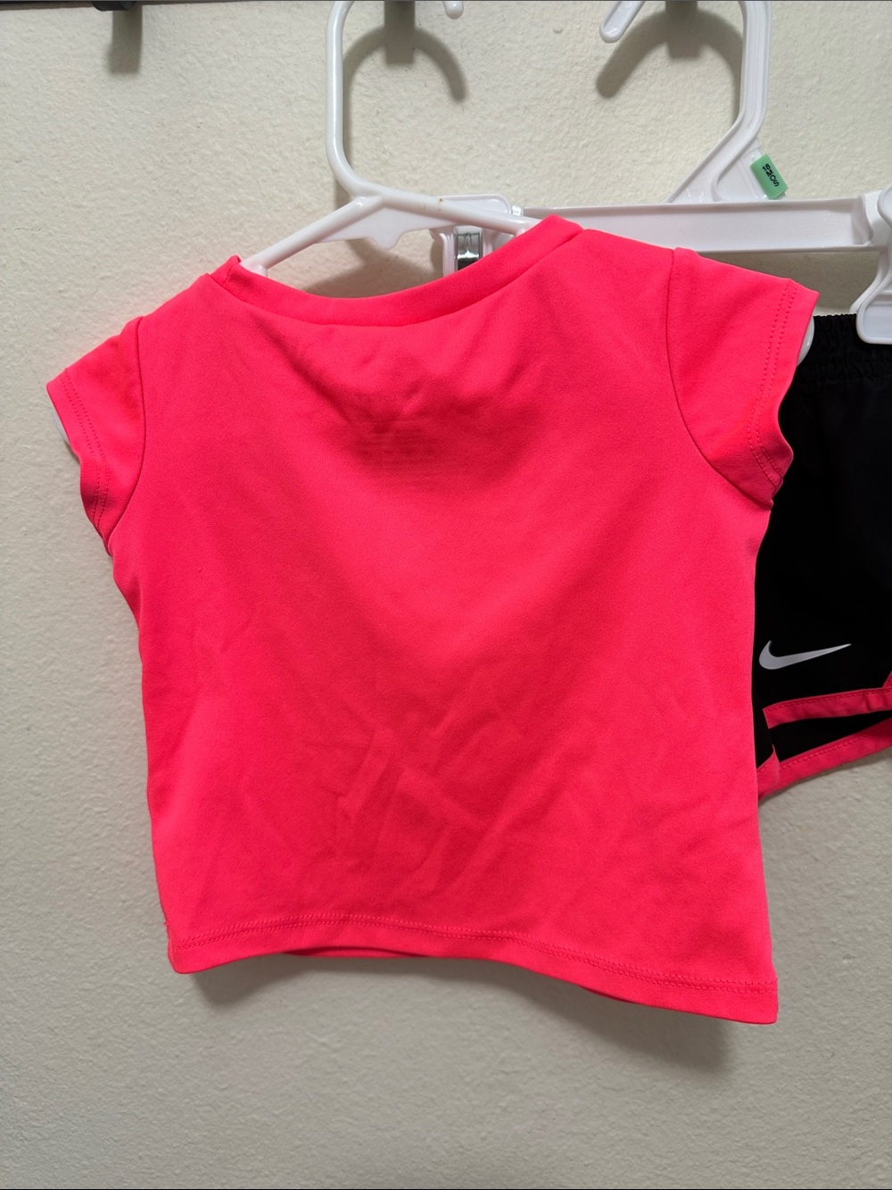 Nike Hot Pink Tee with Black Athletic Shorts Set - Picture 2 of 5